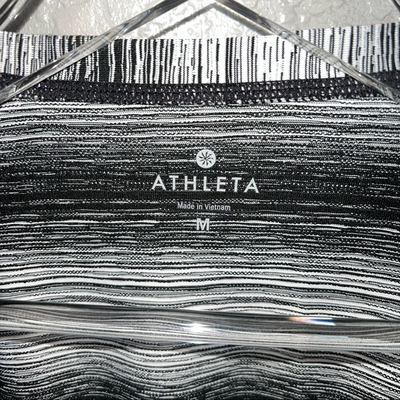 BNWOT Athleta Athletic Striped Workout Top Short Sleeve - Picture 4 of 8